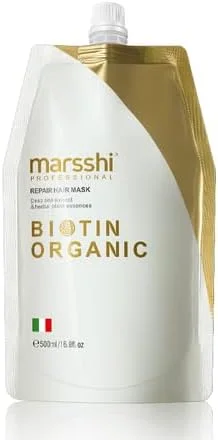 ماسک موی ترمیم کننده ارگانیک بیوتین حرفه ای، عصاره های اعماق دریا و اسانس های گیاهی، 500 میلی لیتر