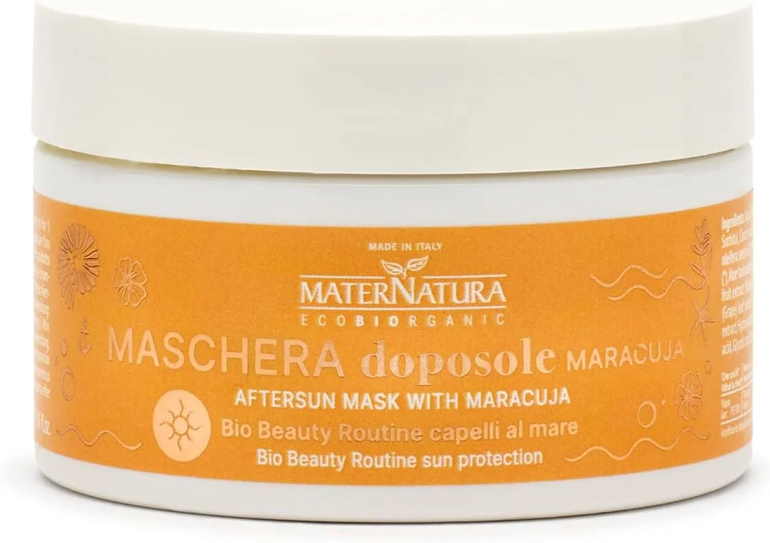 ماسک مراقبت بعد از آفتاب Maternatura با عصاره میوه گل ساعتی، مرطوب کننده و افزایش دهنده خاصیت ارتجاعی موها پس از قرار گرفتن در معرض آفتاب، روتین زیبایی ارگانیک برای موهای ساحلی، دارای گواهی ارگانیک، ساخت ایتالیا - 200 میلی لیتر ماسک مراقبت بعد از آفتاب Maternatura با عصاره میوه گل ساعتی، مرطوب کننده و افزایش دهنده خاصیت ارتجاعی موها پس از قرار گرفتن در معرض آفتاب، روتین زیبایی ارگانیک برای موهای ساحلی، دارای گواهی ارگانیک، ساخت ایتالیا - 200 میلی لیتر