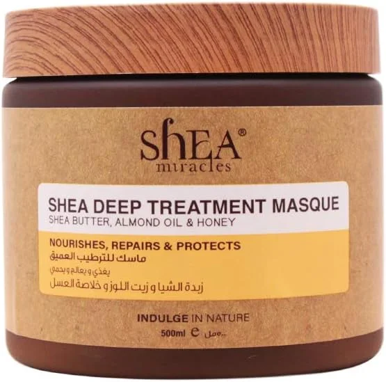 ماسک موی شی Miracles، درمان عمقی مو با روغن بادام و عسل غنی شده، ایده آل برای موهای آسیب دیده و خشک، ماسک موی روزانه، 500 میلی لیتر