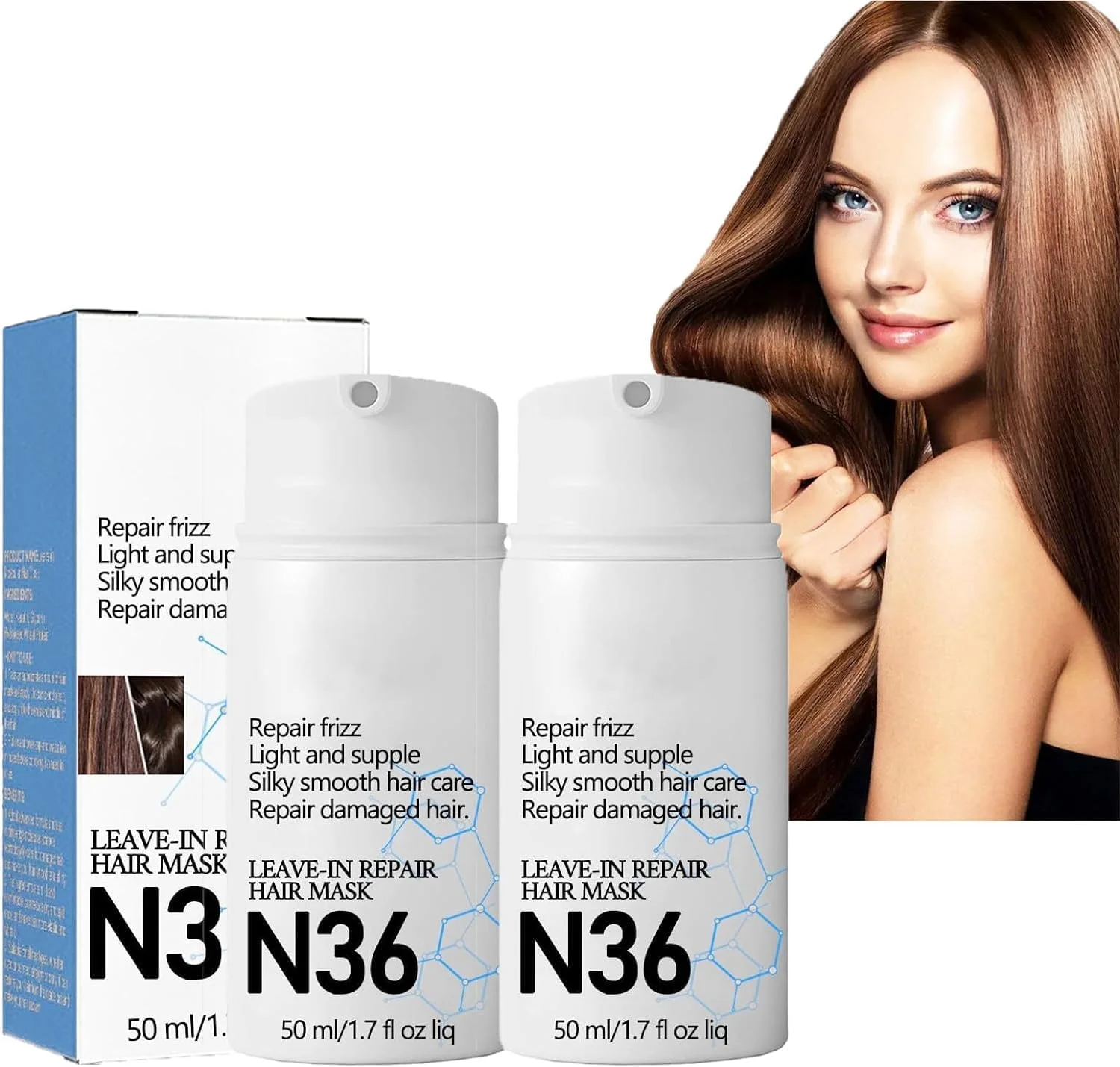 ماسک مو ترمیم کننده مولکولی بدون نیاز به آبکشی، احیا کننده موهای خشک و آسیب دیده، ترمیم آسیب های ناشی از دکلره، خدمات شیمیایی و حرارت، فرمول مغذی عمیق که فقط در 4 دقیقه عمل می کند