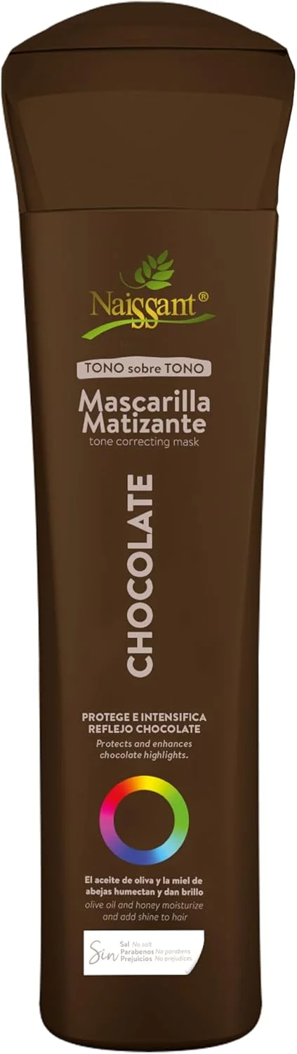 ماسک درمان حرفه ای مو Naissant. تثبیت کننده رنگ، تقویت کننده رنگ و اصلاح کننده هایلایت. بدون نمک، پارابن و آمونیاک. (شکلاتی، قهوه ای)