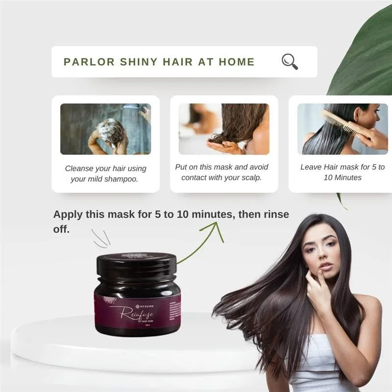 ماسک مو احیا کننده MYSKINN | درمان تغذیه کننده عمیق | ترمیم موهای خشک و آسیب دیده | فاقد پارابن | 250 گرم