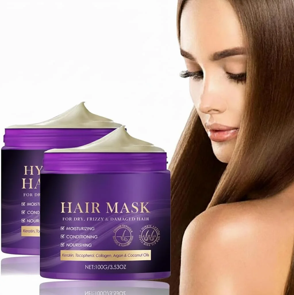 ماسک مو کلاژن آبرسان نالاکال، درمان مو با کراتین، نرم کننده عمیق مغذی برای موهای خشک و آسیب دیده، کرم ترمیم کننده و مرطوب کننده مو (2 عدد)