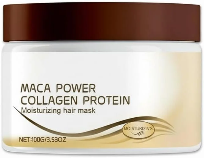 ماسک مو کلاژن نالاکال - 100 گرم، درمان مرطوب کننده و تقویت کننده مو با پروتئین کلاژن و قدرت ماکا برای آبرسانی عمیق، مناسب موهای خشک و آسیب دیده، برای انواع مو