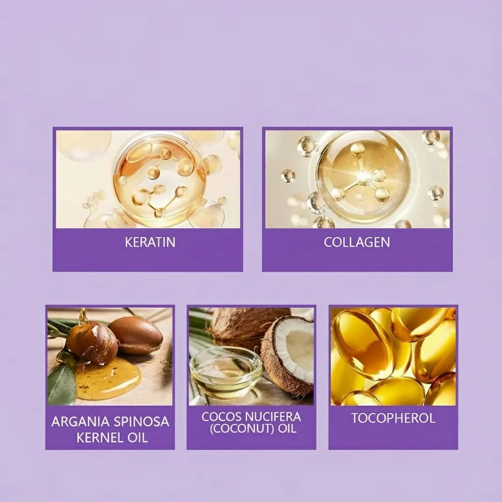 ماسک مو کلاژن آبرسان نالاکال، درمان مو با کراتین، نرم کننده عمیق مغذی برای موهای خشک و آسیب دیده، کرم ترمیم کننده و مرطوب کننده مو (2 عدد)