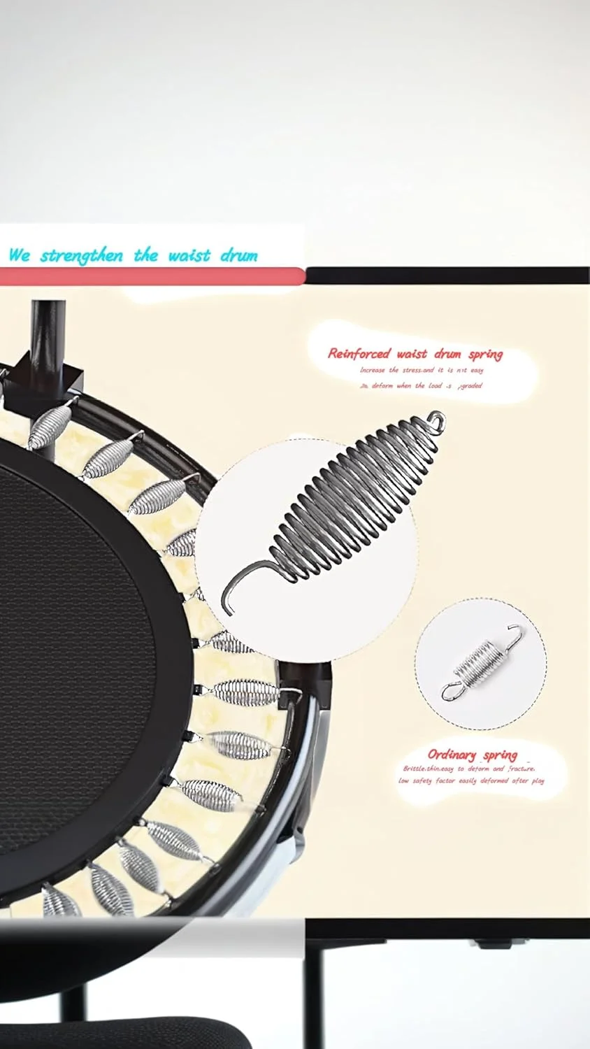 ترامپولین کودکانه 1.5 متری Sweet Seven - سرگرمی داخل/خارج از خانه با محفظه ایمنی، میله افقی تقویت شده - بازی تولد! میله افقی دایره ای آبی