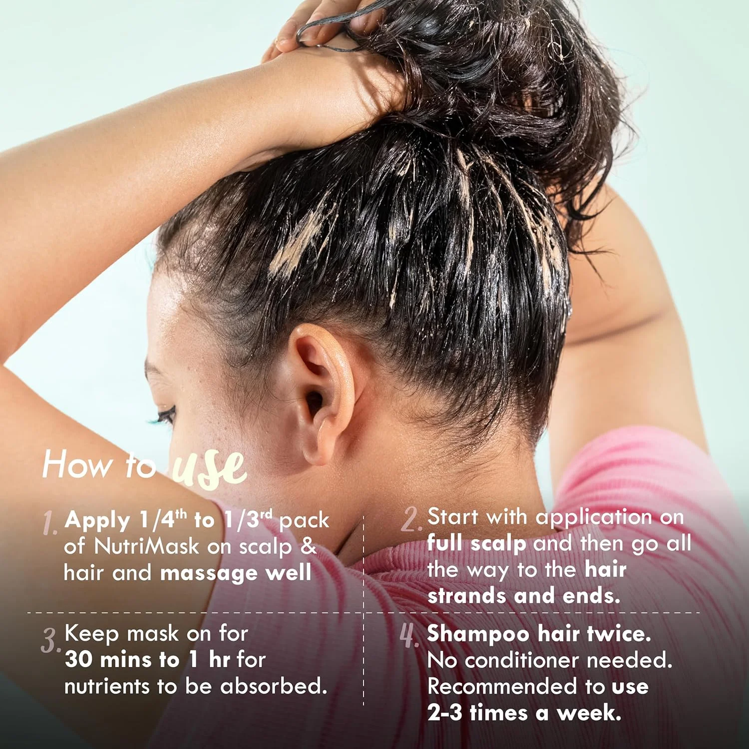 نَت هبیت - ماسک موی تازه نيم و برينگراج | ضد شوره، کنترل خارش و صاف کننده مو | درمان موهای خشک و وز | کرچک، نارگیل، آملا - 40 گرم (بسته 2 عددی)