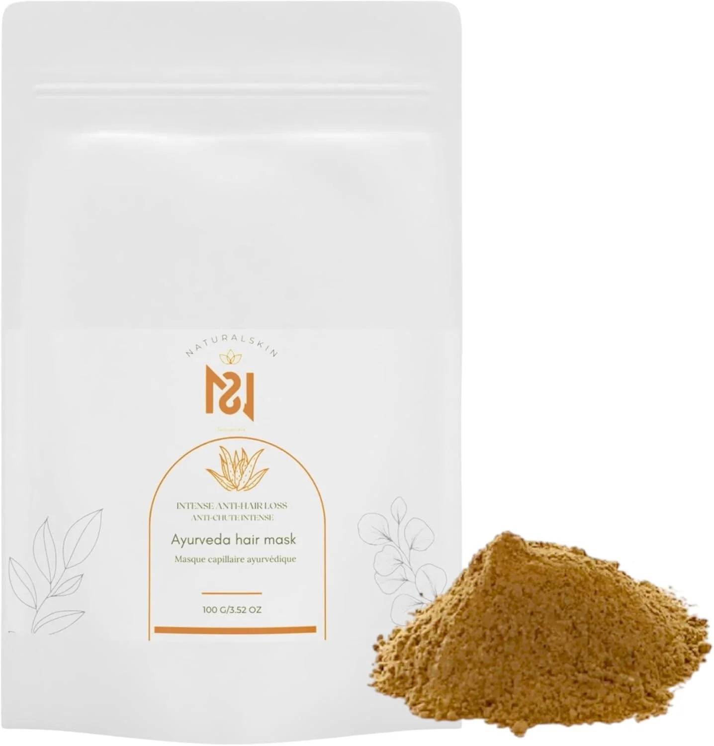 ماسک موی آیورودا نچرال اسکین، ضد ریزش، طبیعی و قوی، 100 گرم، پودر 100% گیاهی