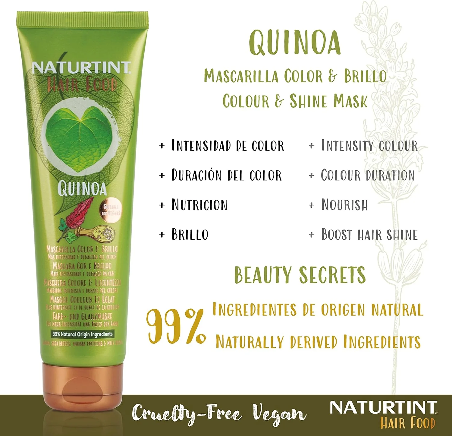 ماسک موی کینوا نچرال تینت، مخصوص موهای رنگ شده، 150 میلی لیتر، برای رنگ درخشان و مراقبت از مو