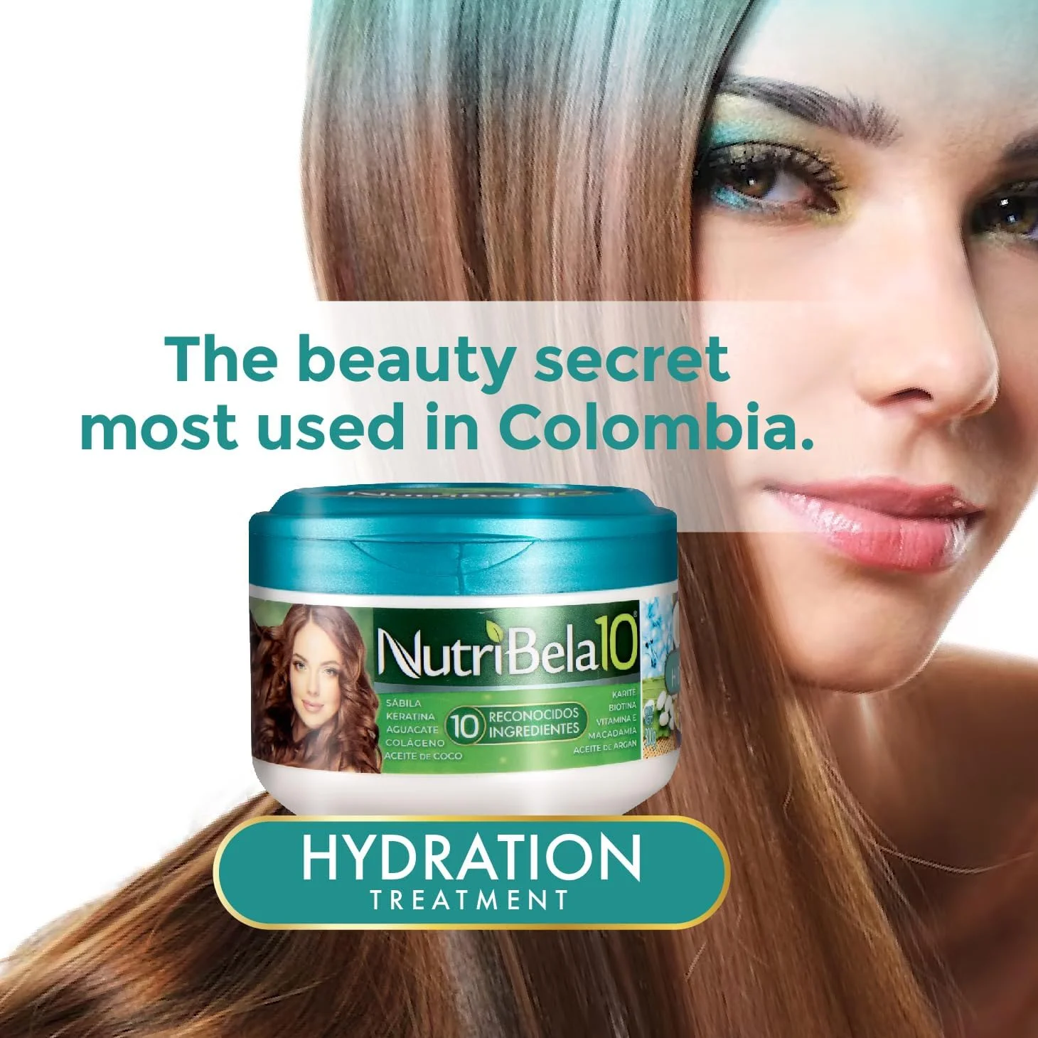 ماسک مو و نرم کننده عمیق آبرسان نوتری‌بلا برای ترمیم موهای آسیب‌دیده و خشک، حاوی روغن آووکادو، آرگان، کلاژن، نارگیل، کراتین، آلوئه ورا، ویتامین ای، شی باتر، مناسب موهای فر و وز، 300 گرم (دو عددی)