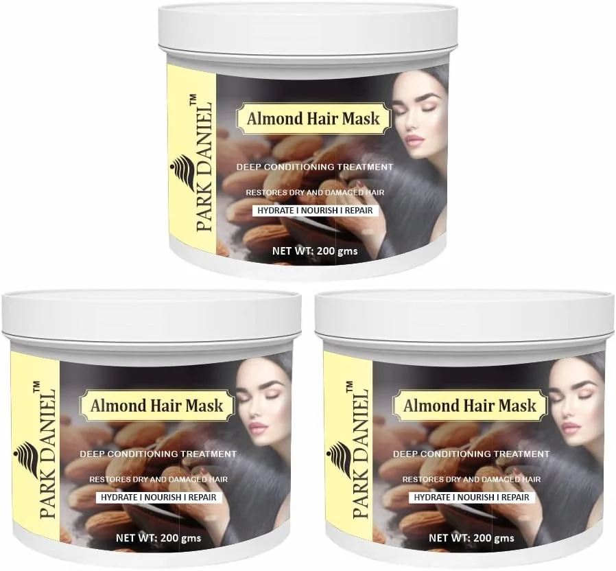 ماسک مو پروتئین بادام پارک دنیل | ترمیم موهای آسیب دیده و زبر | احیای نرمی و درخشش طبیعی بسته 3 عددی 200 گرمی (600 گرم)