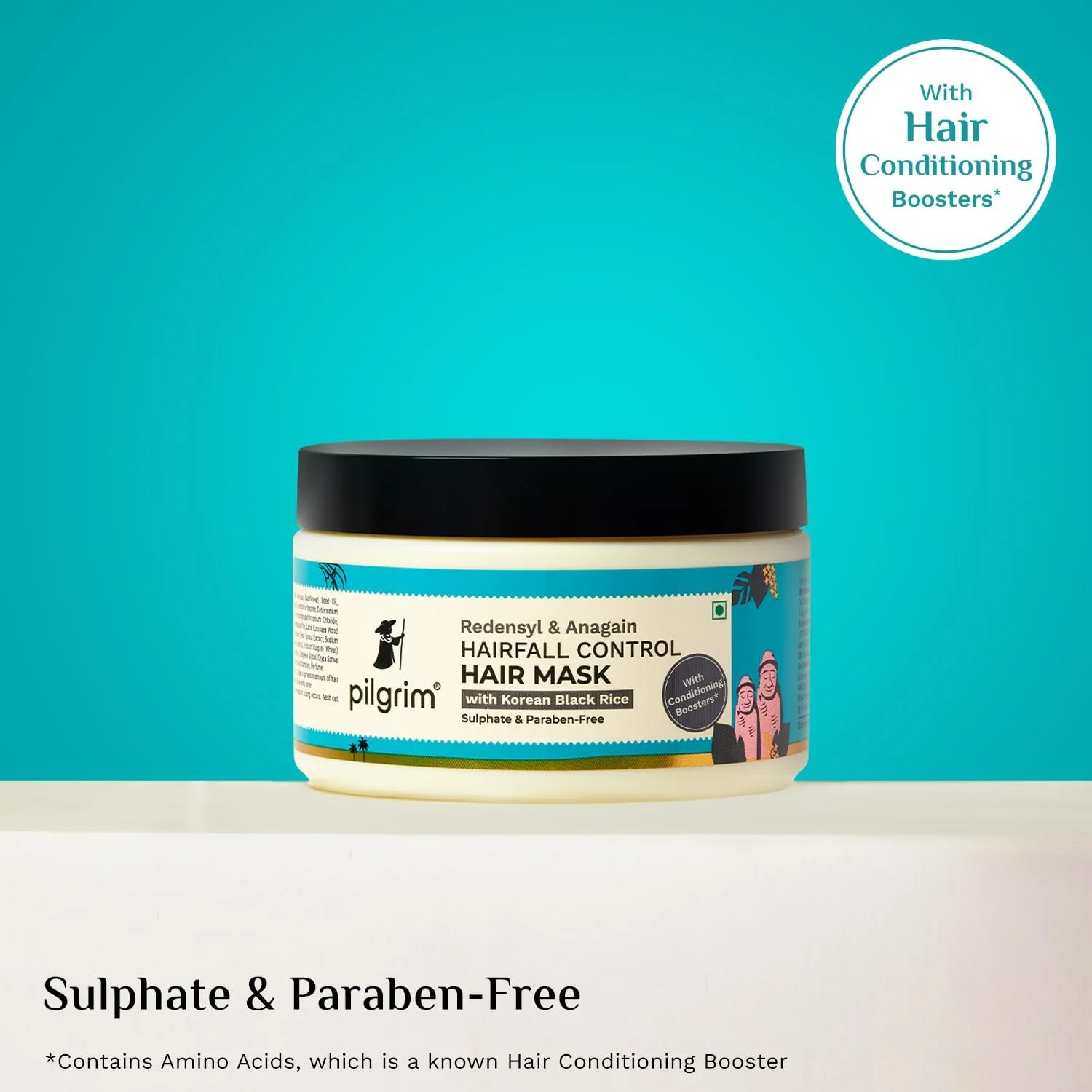 ماسک مو کنترل ریزش مو پیلگریم رِدِنسیل و آناگِین با برنج سیاه کره‌ای 200 گرم | کاهش ریزش مو، افزایش رشد و ضخامت مو | تقویت کننده مو | مناسب آقایان و بانوان | فاقد سولفات و پارابن