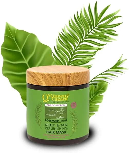 ماسک مو رزماری نعناع ترمیم کننده مو و پوست سر (حجم 500 میلی لیتر) - (رزماری، بیوتین، کراتین، نعناع)