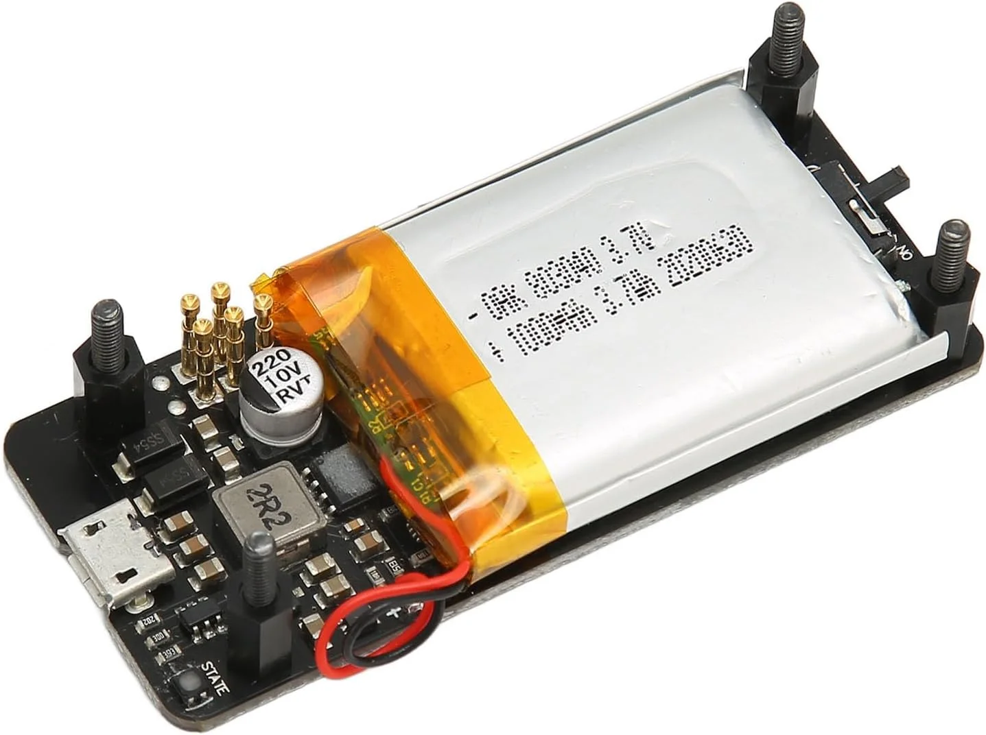 برد تغذیه V1.2 UPS HAT، باتری 1000mAh جریان شارژ 400mA برد UPS Lite V1.2 UPS HAT برای Pi، پورت سریال یکپارچه منبع تغذیه بسته باتری