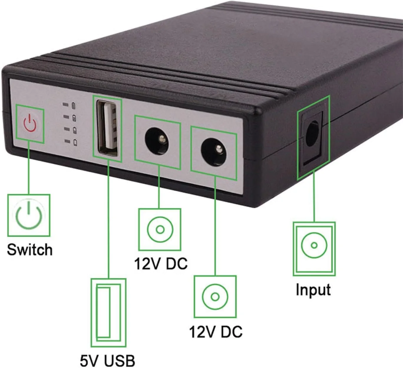 منبع تغذیه پشتیبان چند خروجی DC با ولتاژهای ۵، ۹ و ۱۲ ولت و DC با ولتاژهای ۵، ۱۲ و ۱۲ ولت، مینی یو پی اس برای دوربین مداربسته، مودم، روتر وای فای و DVR منبع تغذیه پشتیبان چند خروجی DC با ولتاژهای ۵، ۹ و ۱۲ ولت و DC با ولتاژهای ۵، ۱۲ و ۱۲ ولت، مینی یو پی اس برای دوربین مداربسته، مودم، روتر وای فای و DVR