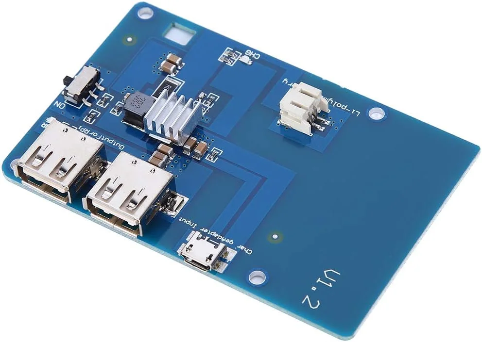 برد توسعه باتری لیتیوم پلیمر UPS، منبع تغذیه مستقل، خروجی USB دوگانه مناسب برای