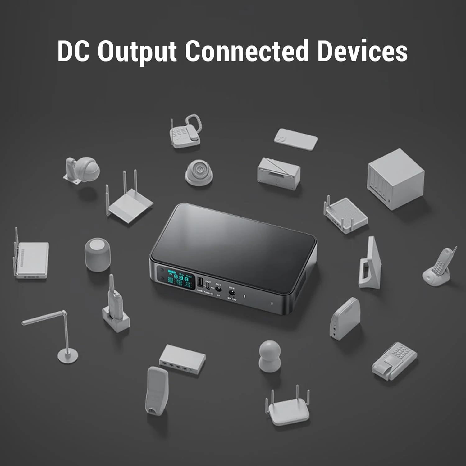 منبع تغذیه پشتیبان باتری UPS با نمایشگر دیجیتال واضح، ولتاژ خروجی DC 5V 9V 12V قابل تنظیم، منبع تغذیه بدون وقفه برای دوربین های امنیتی، روترها منبع تغذیه پشتیبان باتری UPS با نمایشگر دیجیتال واضح، ولتاژ خروجی DC 5V 9V 12V قابل تنظیم، منبع تغذیه بدون وقفه برای دوربین های امنیتی، روترها