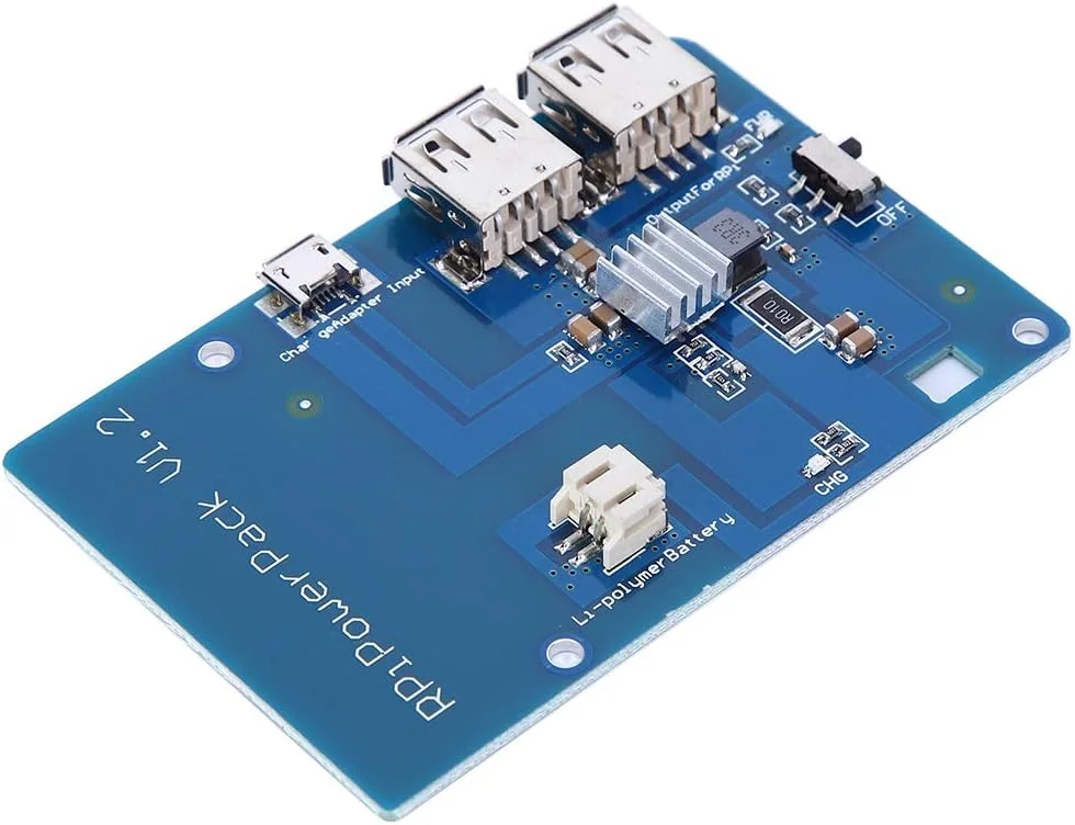 برد توسعه باتری لیتیومی UPS، منبع تغذیه مستقل، خروجی USB دوگانه، مناسب برای رزبری پای 3 با ظرفیت 3800 میلی آمپر ساعت