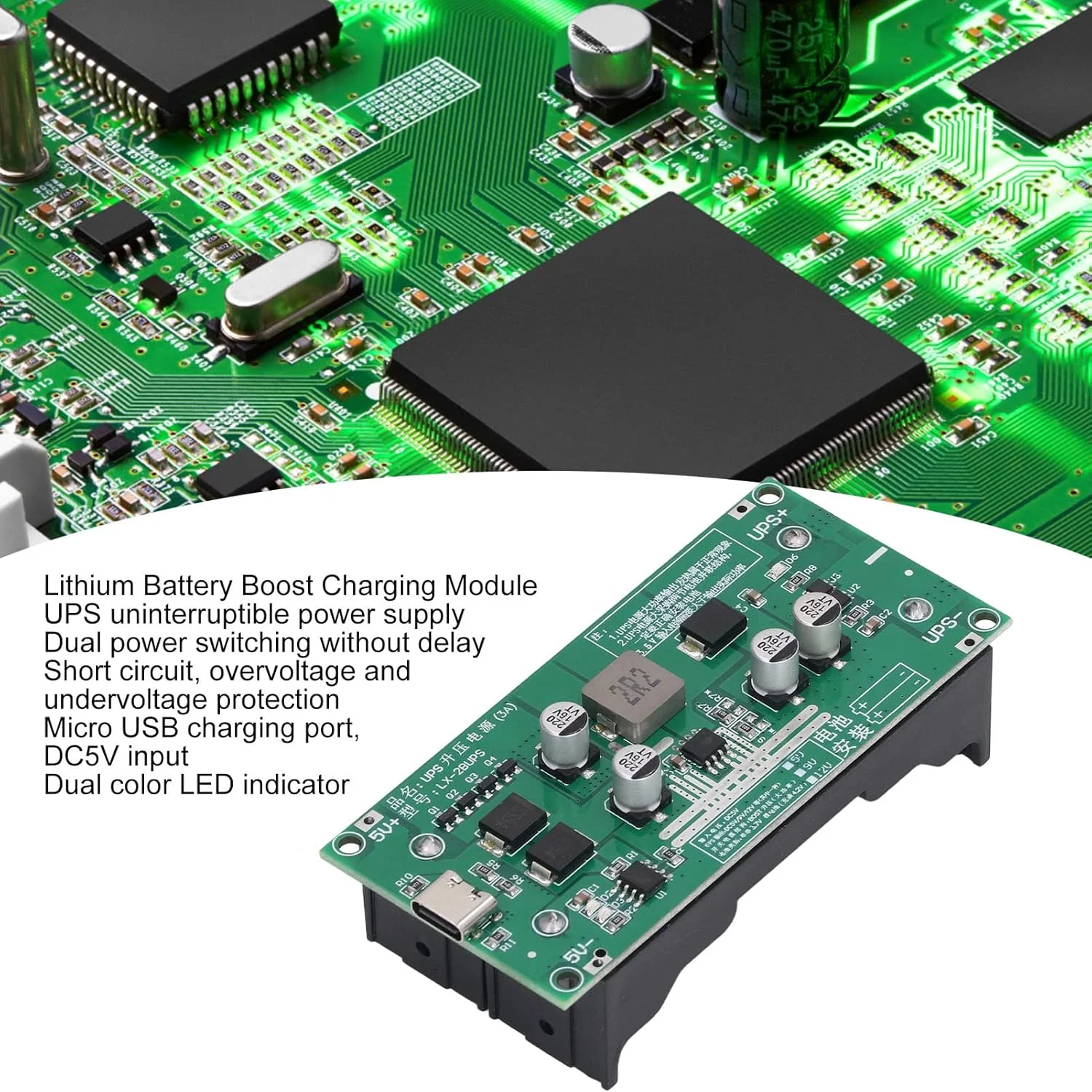 ماژول شارژ تقویت کننده باتری 15 وات 3 آمپر UPS، ماژول سوئیچ منبع تغذیه دوگانه، برد شارژر افزاینده باتری با حفاظت از اتصال کوتاه، اضافه ولتاژ و کاهش ولتاژ ماژول شارژ تقویت کننده باتری 15 وات 3 آمپر UPS، ماژول سوئیچ منبع تغذیه دوگانه، برد شارژر افزاینده باتری با حفاظت از اتصال کوتاه، اضافه ولتاژ و کاهش ولتاژ