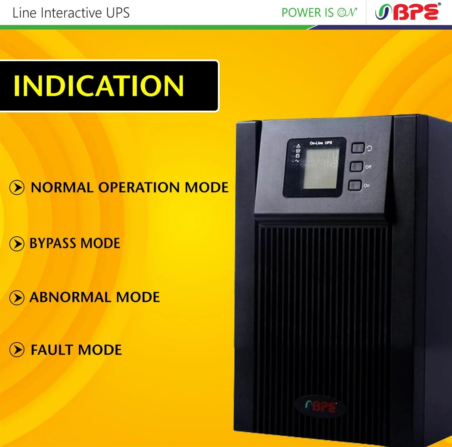 منبع تغذیه اضطراری آنلاین BPE مدل MF1101B3 با توان 1 کیلو ولت آمپر برای پشتیبانی و محافظت از رایانه شخصی و دفتر کار خانگی منبع تغذیه اضطراری آنلاین BPE مدل MF1101B3 با توان 1 کیلو ولت آمپر برای پشتیبانی و محافظت از رایانه شخصی و دفتر کار خانگی