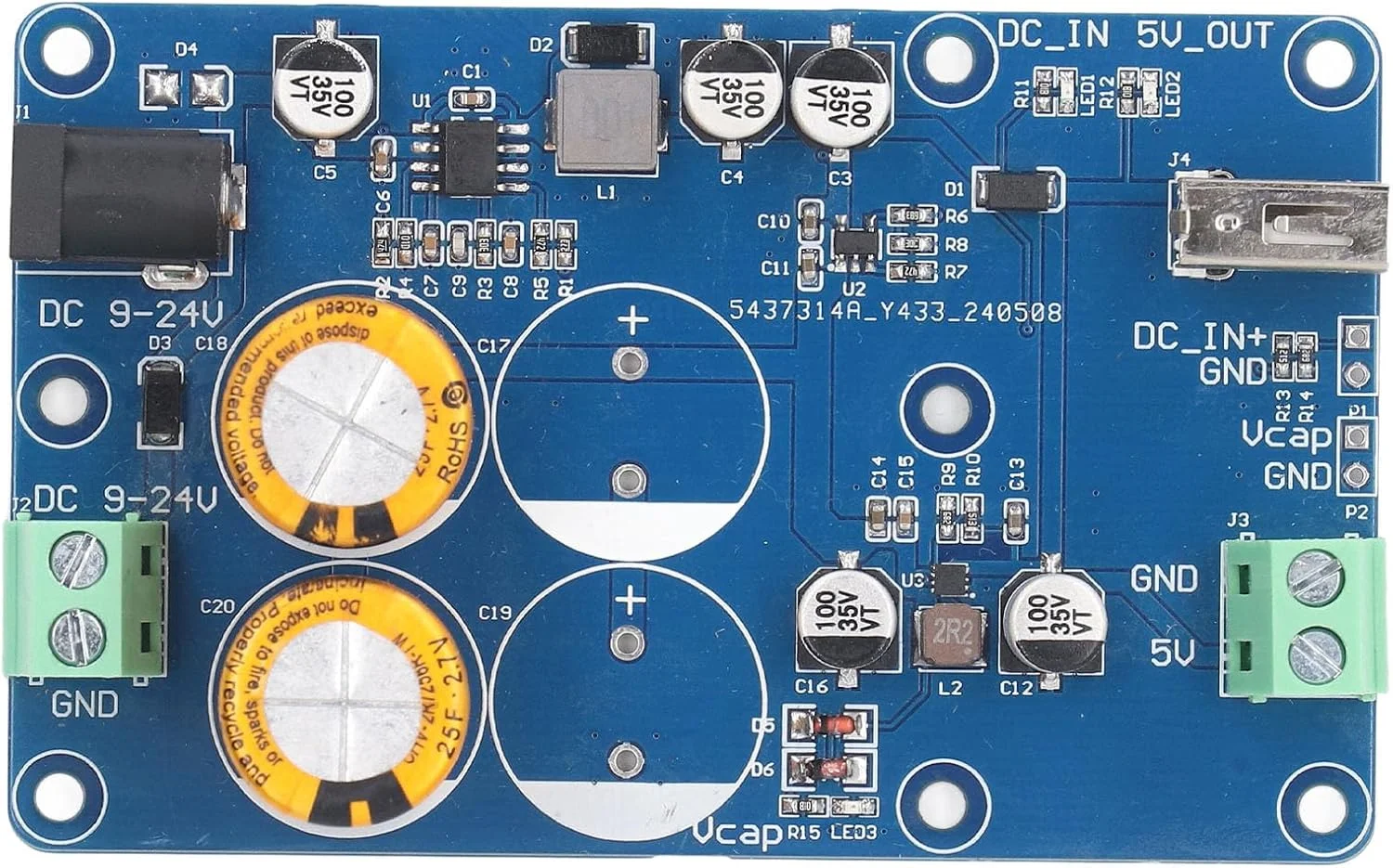 منبع تغذیه فوق خازنی Domary، ذخیره سازی مطمئن داده ها در مواقع اضطراری برای کاربران RPI (2S)