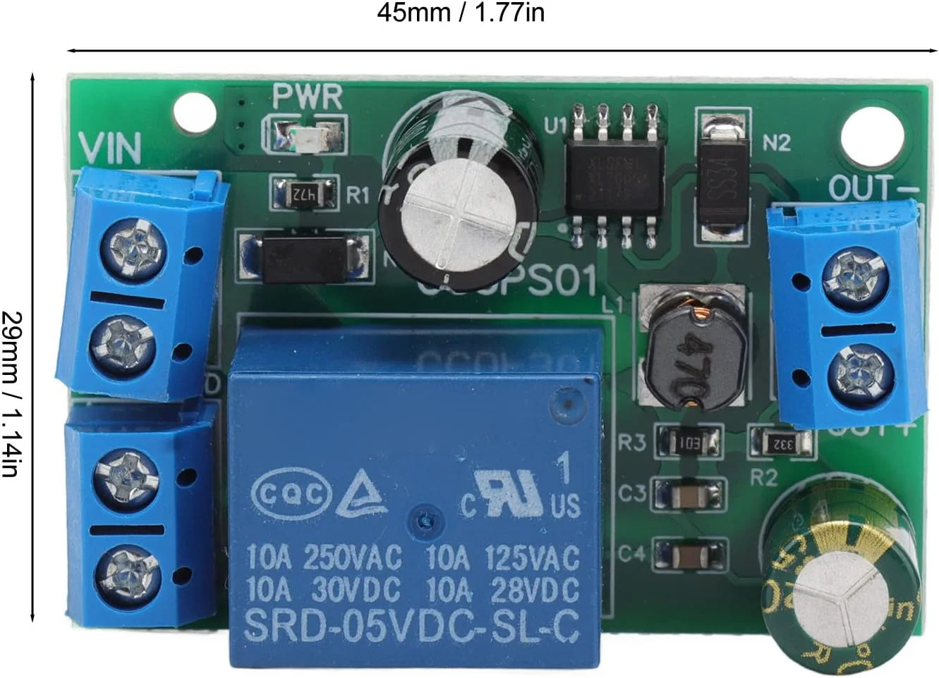 ماژول قطع برق Eujgoov، برد اضطراری UPS، DC 8-60V (بدون محفظه) ماژول قطع برق Eujgoov، برد اضطراری UPS، DC 8-60V (بدون محفظه)