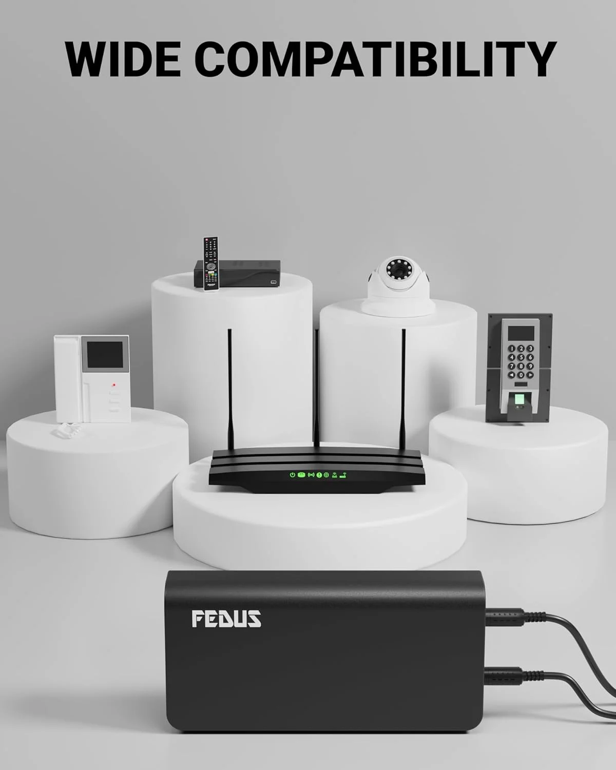 یو پی اس FEDUS برای روتر وای فای، یو پی اس روتر، اینورتر کوچک 12 ولت برای روتر وای فای مودم پهن باند، پشتیبان برق تا 5 ساعت برای Jio Airtel Xtreme Intercom، ست تاپ باکس، الکسا، دوربین کوچک