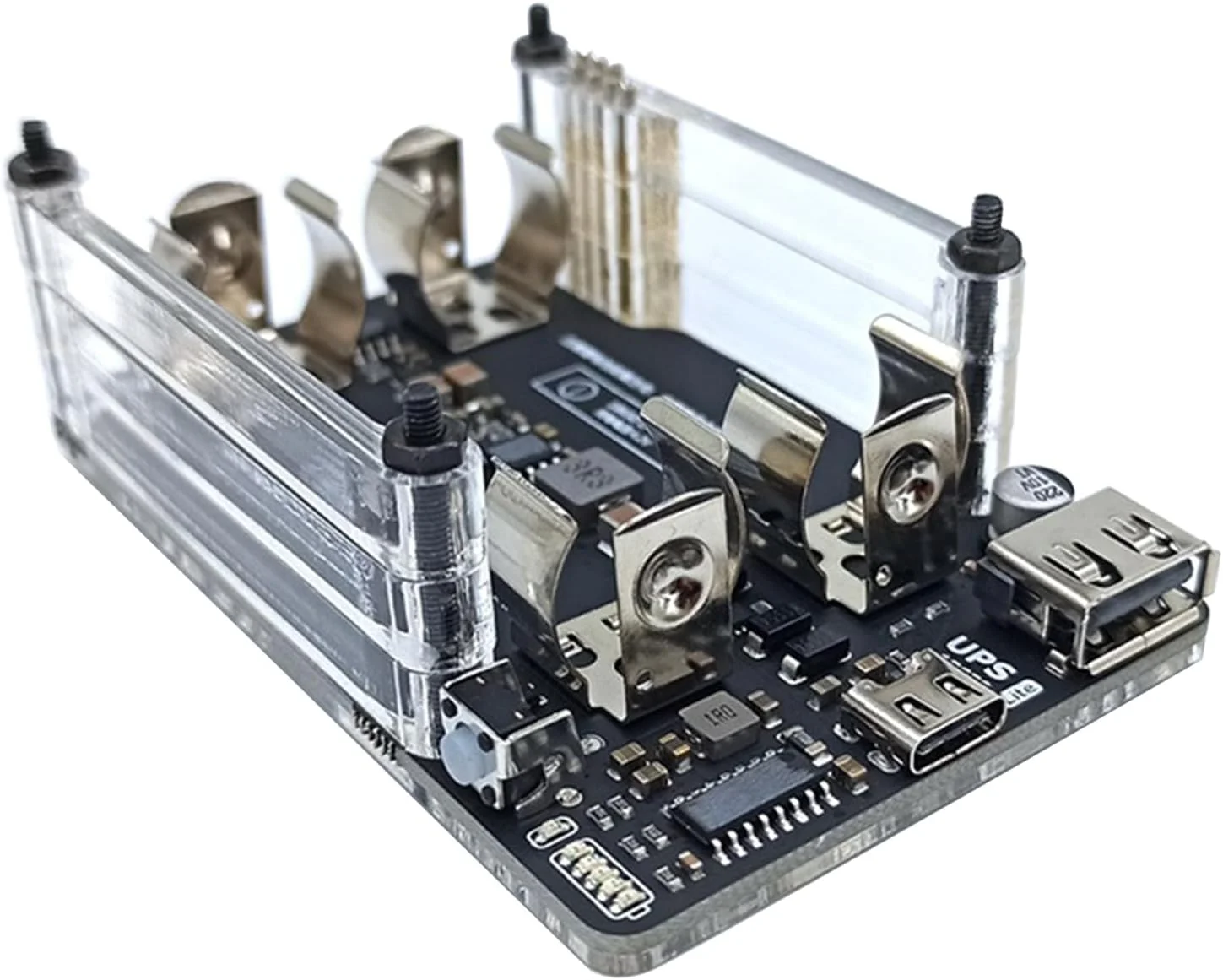 برد توسعه منبع تغذیه UPS برای رزبری پای با تشخیص اتصال برق خارجی و نشانگر باتری