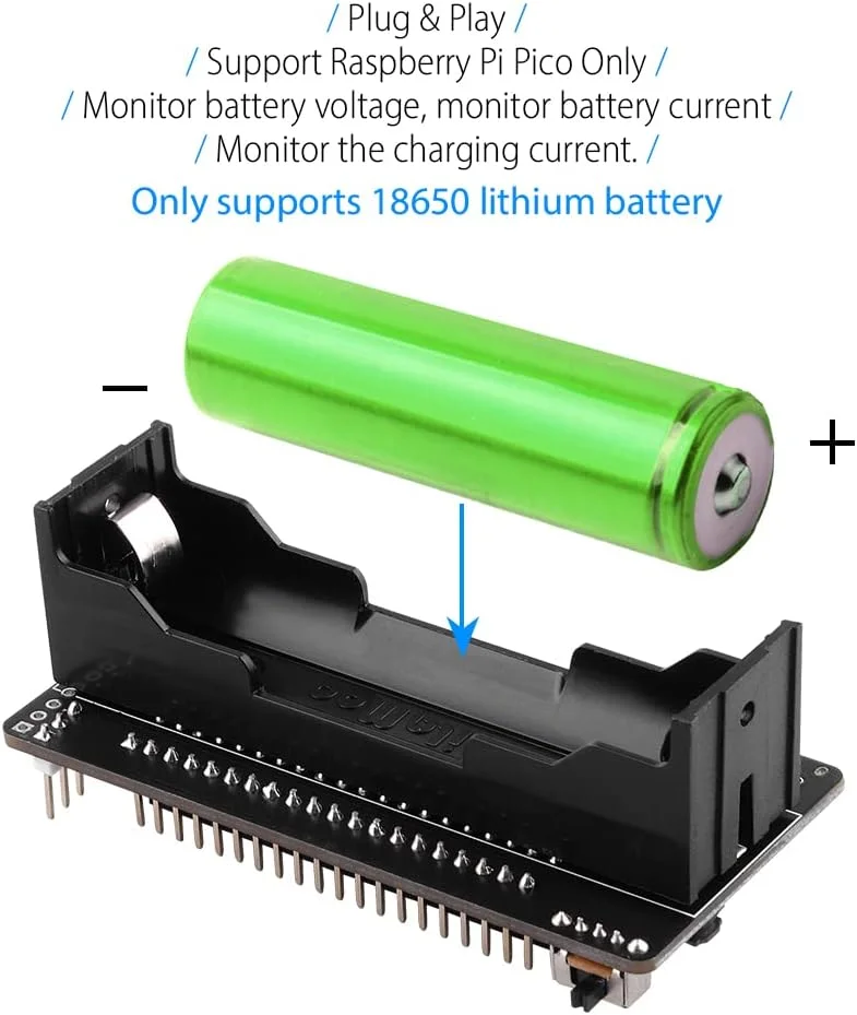 منبع تغذیه اضطراری GeeekPi Raspberry Pi Pico/Pico W UPS Hat، برد توسعه مدیریت انرژی پاوربانک برای Raspberry Pi Pico/Pico W