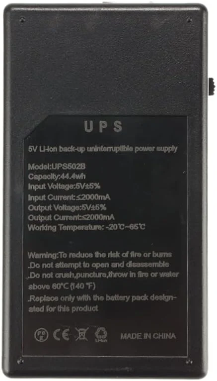منبع تغذیه پشتیبان چند منظوره مینی UPS هایژی 5 ولت 2 آمپر 44.4 وات، منبع تغذیه آماده به کار امنیتی بدون وقفه 111 x 60 x 43 میلی متر