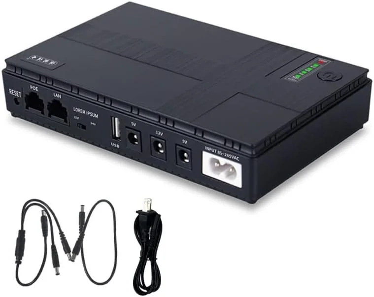 منبع تغذیه اضطراری کوچک قابل حمل 10400 میلی آمپر ساعت 5 ولت، 9 ولت، 12 ولت، باتری پشتیبان چند منظوره برای وای فای و دوربین مداربسته (رنگ: 8800 میلی آمپر ساعت - EU-1A)