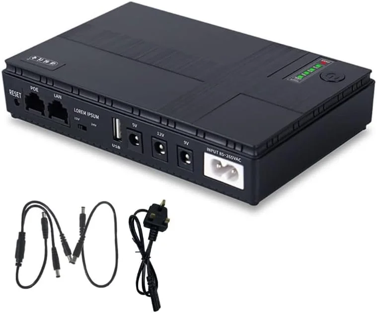 منبع تغذیه بدون وقفه کوچک قابل حمل HAIZHI با ظرفیت 10400 میلی آمپر ساعت، 5 ولت، 9 ولت، 12 ولت، باتری پشتیبان چند منظوره مینی UPS برای دوربین مداربسته وای فای (رنگ: 8800 میلی آمپر ساعت - UK-1A)