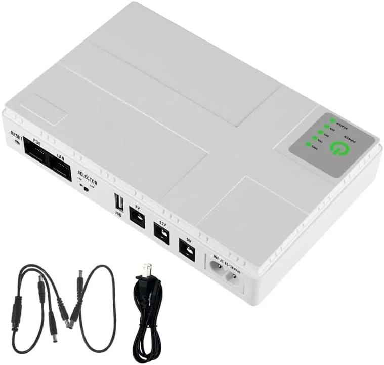 منبع تغذیه بدون وقفه کوچک قابل حمل HAIZHI با ظرفیت 10400 میلی آمپر ساعت 5 ولت، 9 ولت، 12 ولت، باتری پشتیبان چند منظوره مینی UPS برای دوربین های مداربسته وای فای (رنگ: 10400 میلی آمپر ساعت - US-2A)