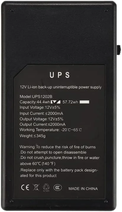 منبع تغذیه پشتیبان امنیتی ۱۲ ولت ۱ آمپر ۵۷.۷۲ وات UPS مینی باتری برق اضطراری بدون وقفه منبع تغذیه پشتیبان امنیتی ۱۲ ولت ۱ آمپر ۵۷.۷۲ وات UPS مینی باتری برق اضطراری بدون وقفه