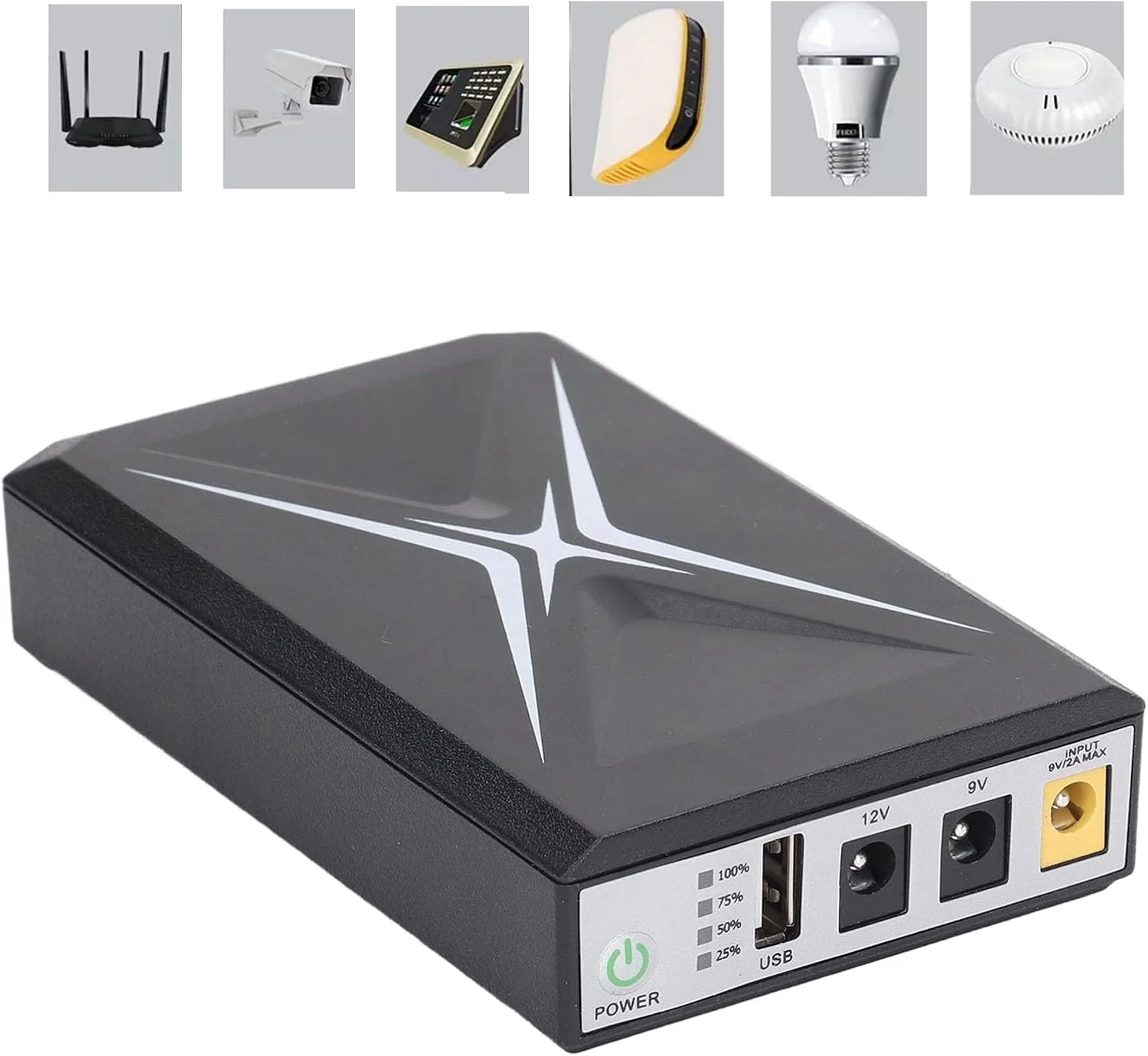 منبع تغذیه پشتیبان باتری مینی UPS با ورودی 9V12V DC و خروجی USB 5V 2A برای روتر، دوربین امنیتی، تلفن هوشمند منبع تغذیه پشتیبان باتری مینی UPS با ورودی 9V12V DC و خروجی USB 5V 2A برای روتر، دوربین امنیتی، تلفن هوشمند