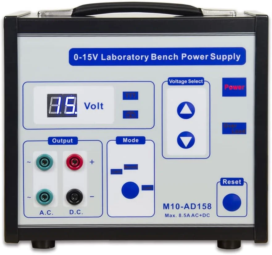 منبع تغذیه تثبیت شده DC و AC کینگ ماریوت مدل M10-AD158 با خروجی دیجیتال مناسب آزمایشگاه فیزیک و آموزش