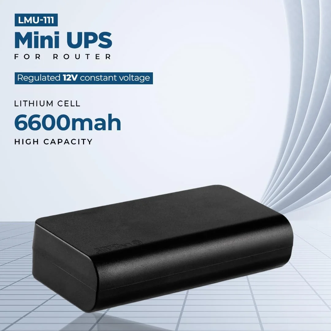 منبع تغذیه اضطراری کوچک لپکر برای مودم روتر وای فای 12 ولت | پشتیبانی تا 4 ساعت | پشتیبانی برق روتر وای فای در هنگام قطع برق | منبع تغذیه اضطراری مودم پهن باند | محافظت در برابر افزایش ناگهانی ولتاژ