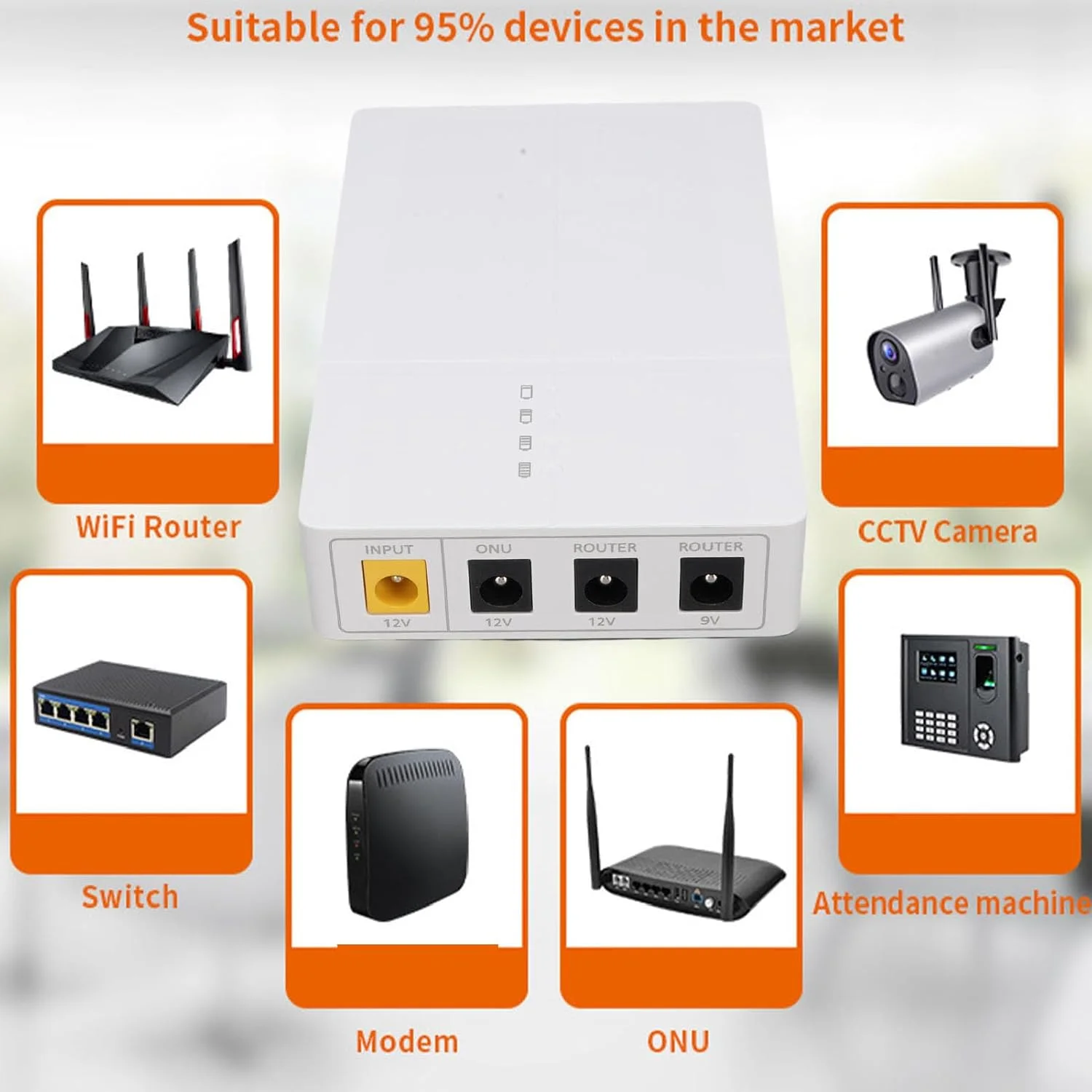 منبع تغذیه بدون وقفه مینی DC با ظرفیت 6000mAh برای مودم روتر و دوربین