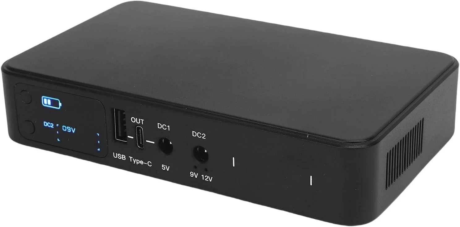 منبع تغذیه اضطراری Luqeeg UPS، با ظرفیت 18000mAh و خروجی USB Type C 5V DC 5V 9V 12V، منبع تغذیه اضطراری برای روتر و دوربین مداربسته