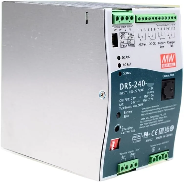منبع تغذیه مین ویل مدل DRS-240-12، توان 240 وات، 15.4 آمپر