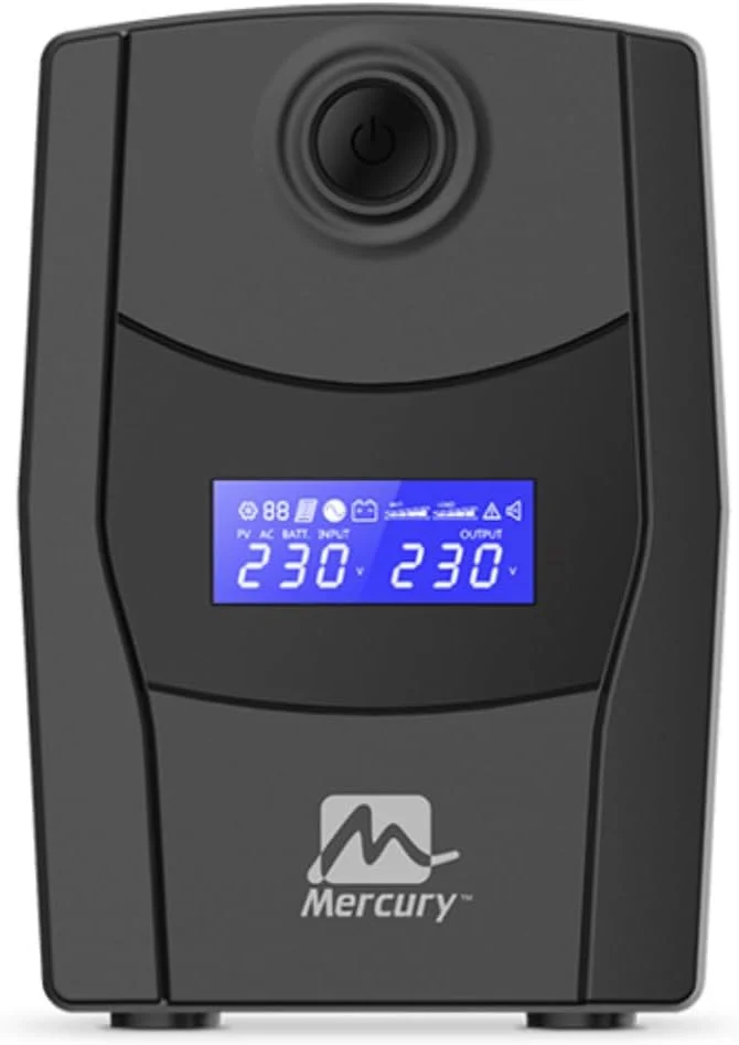 منبع تغذیه بدون وقفه هوشمند مرکوری Elite 1000 Pro، تعاملی خطی، 1KVA/600W، 230V، نمایشگر LCD، 3 خروجی