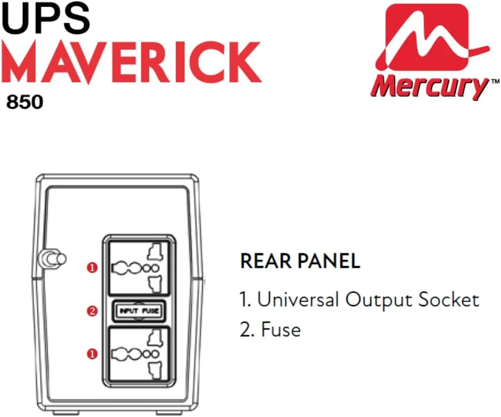 یو پی اس مرکوری ماوریک 850VA/510W، آفلاین، 2 پریز یونیورسال، باتری 9AH