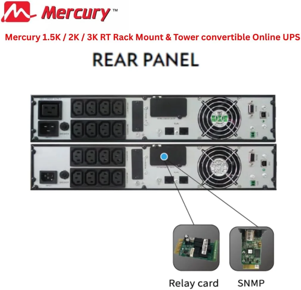 یو پی اس آنلاین مرکوری، 1.5K/2K/3K RT، قابل نصب در رک و تبدیل به حالت ایستاده (2K RT)