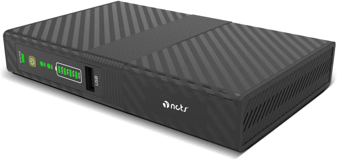 منبع تغذیه اضطراری کوچک NCTS NU17WP PRO با پورت POE، ظرفیت 10000mAh، ولتاژ قابل انتخاب 15V/24V - منبع تغذیه اضطراری 17 واتی / پشتیبان برق چند منظوره / GTIN 6295151550427