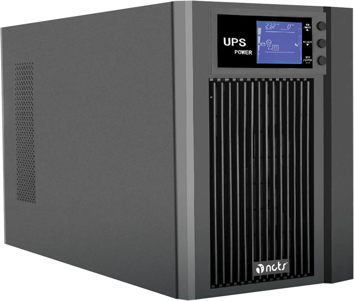 یو پی اس آنلاین سینوسی خالص NCTS NU3K6 – 3KVA 2.7KW، پشتیبان و محافظت از برق برای دفتر کار خانگی، کامپیوتر رومیزی و مغازه ها، 12V 7A x 6، زمان انتقال صفر، سازگار با ژنراتور، نمایشگر LCD، ورودی فعال