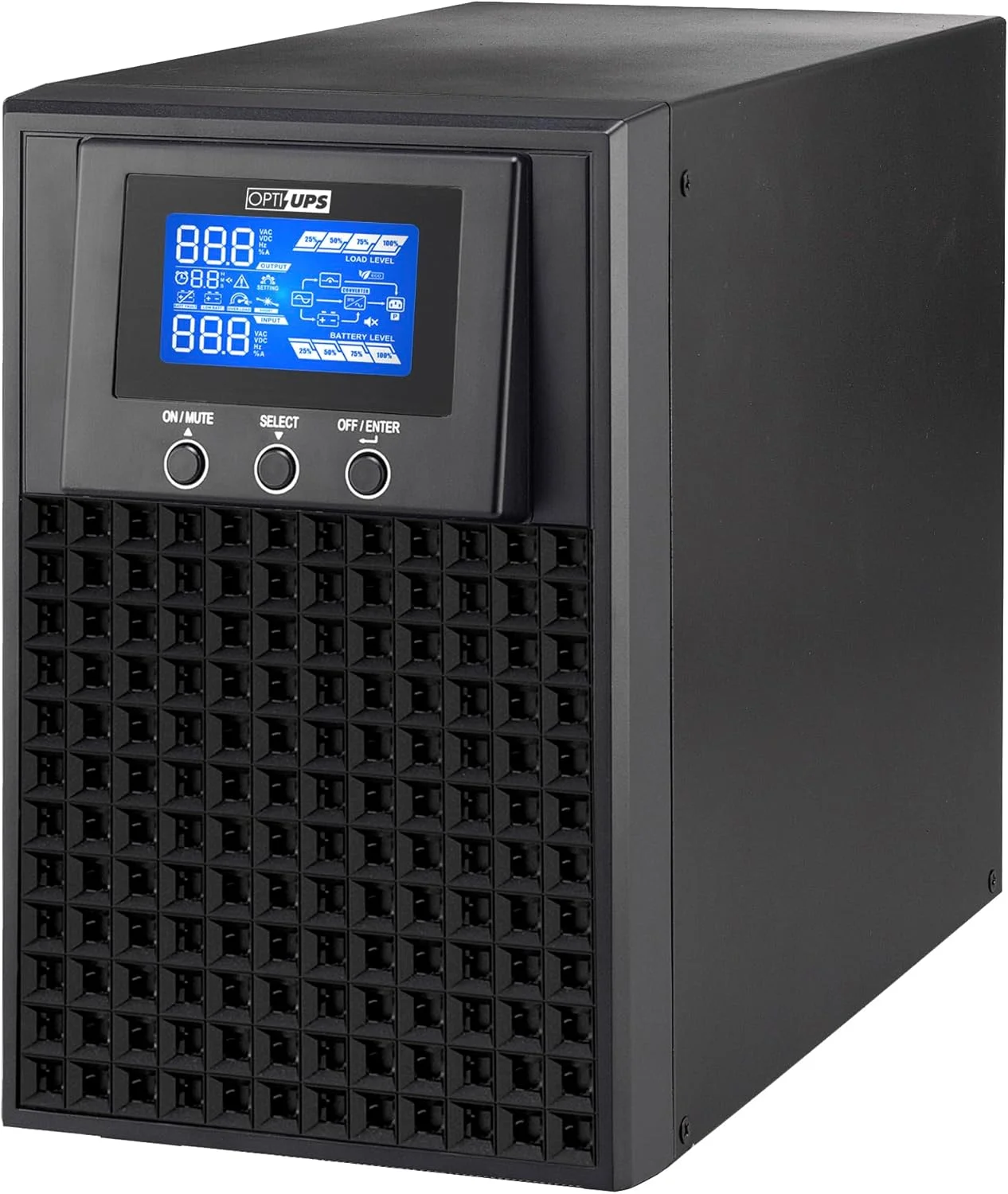 منبع تغذیه بدون وقفه آنلاین تبدیل دوگانه DS1000E (1000VA / 1000W)، موج سینوسی خالص، پشتیبان باتری یو پی اس، محافظت در برابر نوسانات