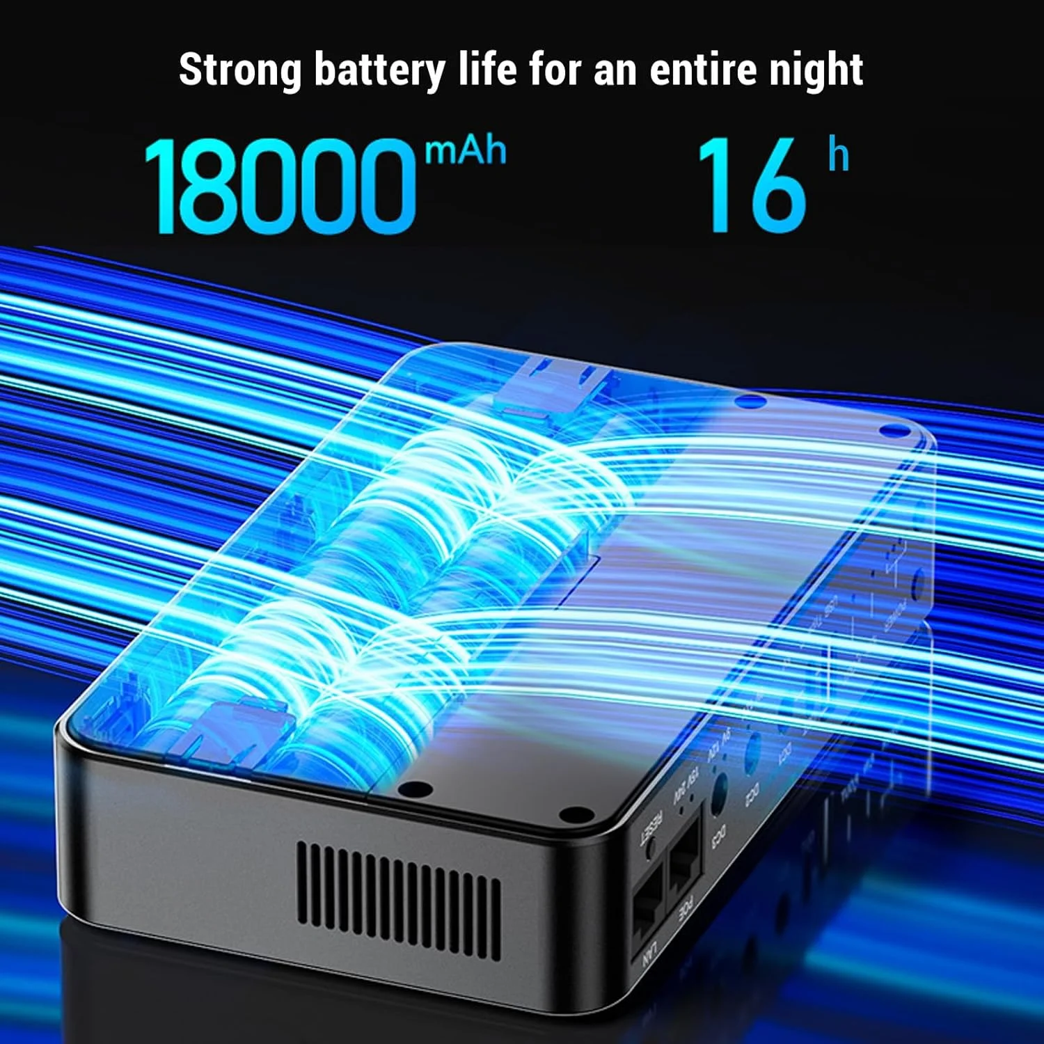 منبع تغذیه پشتیبان باتری مینی UPS، 18000mAh با 6 پورت خروجی USB DC5V 9V 12V POE 15V 24V منبع تغذیه بدون وقفه برای روتر