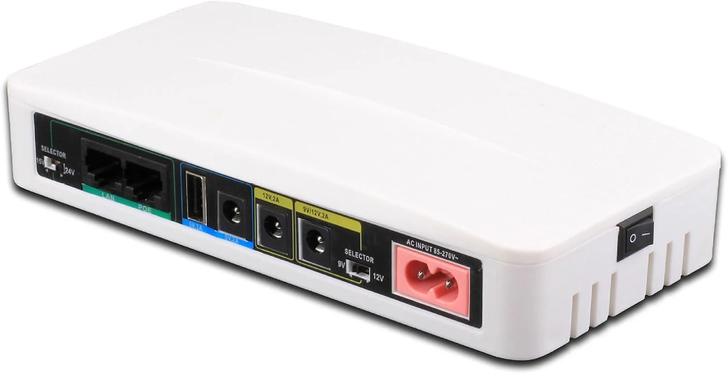 منبع تغذیه بدون وقفه OSMARI POE DC UPS، منبع تغذیه پشتیبان 5V9V12V24V، مینی UPS روتر، نظارت بر Cat نوری، سفید