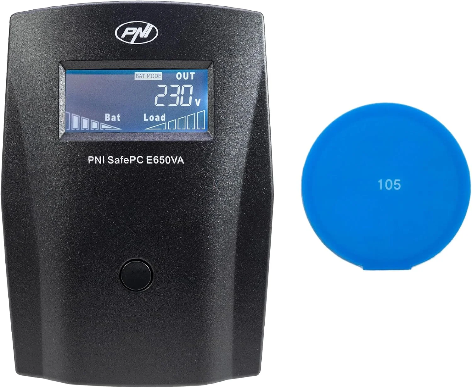 کیت منبع تغذیه اضطراری PNI SafePC E650VA، توان 390 وات، 1.8 آمپر، خروجی 2 عدد 230 ولت، صفحه نمایش LCD، باتری 7.2 آمپر به همراه پد چسبناک آبی هدیه