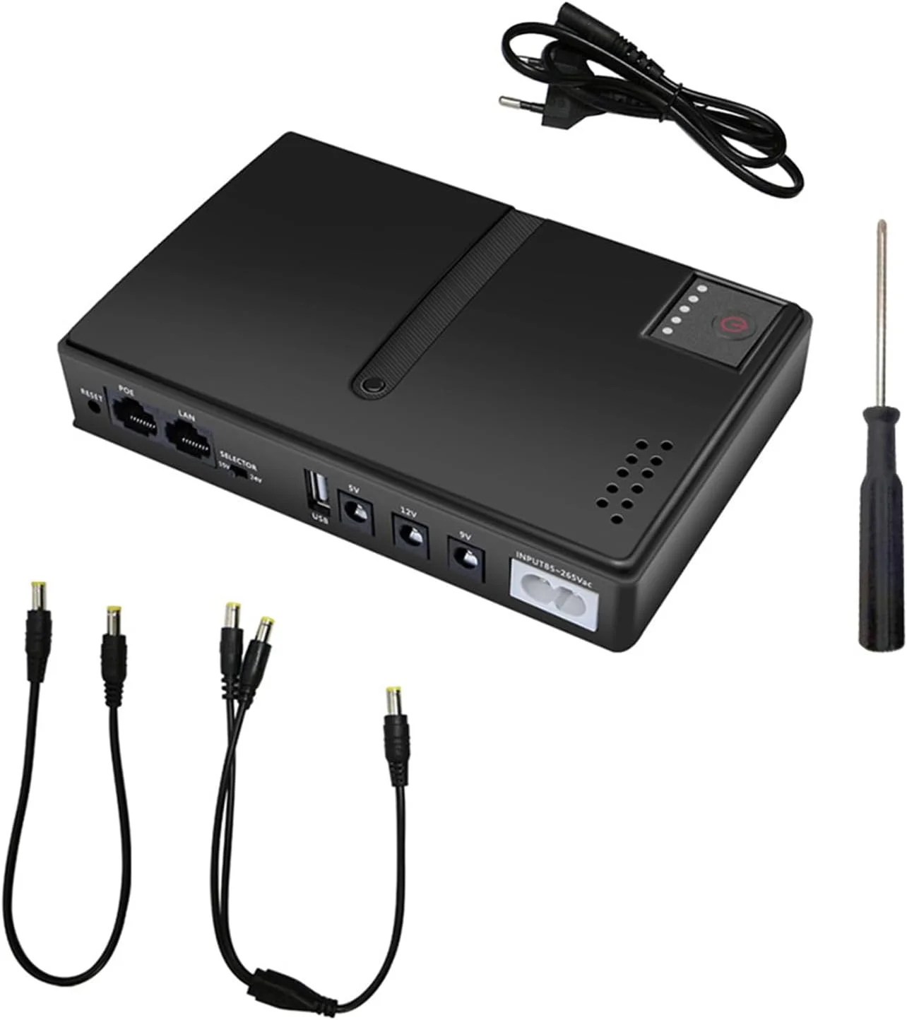 آداپتور منبع تغذیه بدون وقفه قابل حمل 5 ولت 9 ولت 12 ولت برای روتر وای فای، دوربین، آداپتور پشتیبان برق